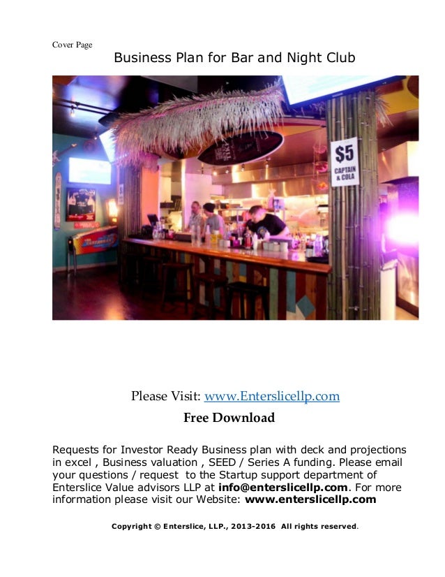 Restaurant Bar Business Plan