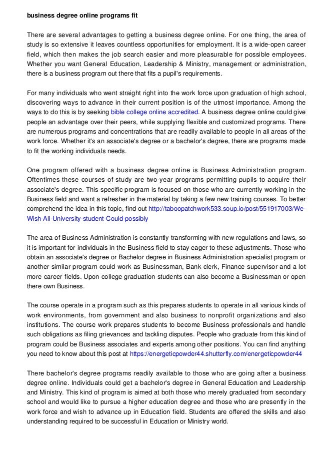 Business Degree Online Programs Fit For Everybody Business Degree Online Programs Fit For Everybody