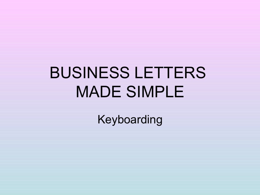 business letters format ppt