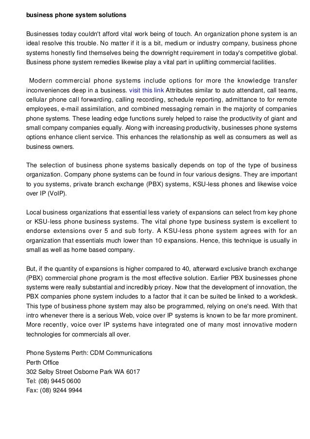 Business Phone System Solutions Business Phone System Solutions