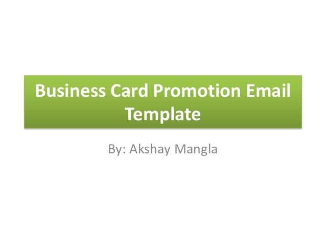 Email Business Card Templates business card promotion email template