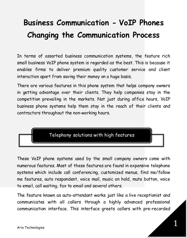 Business Communication - VoIP Phones Changing the Communication Proceâ¦