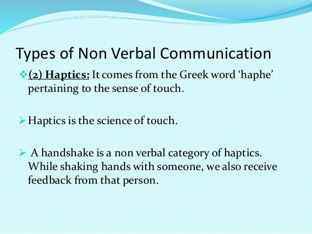 haptics nonverbal communication