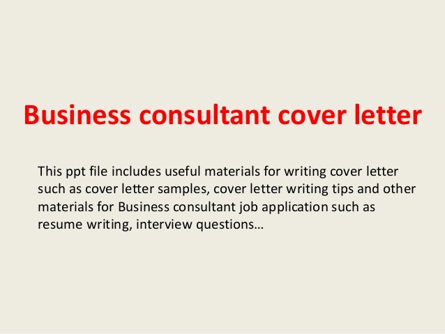 sample business consultant cover letter