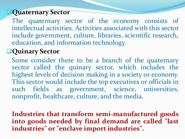 quaternary economic activity definition geography