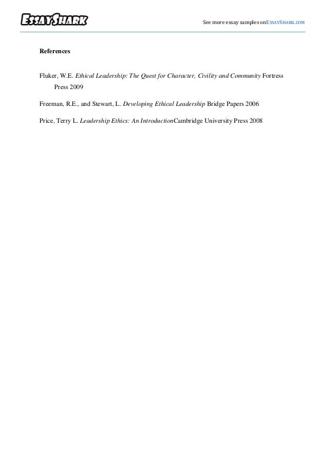 Essays on ethical leadership