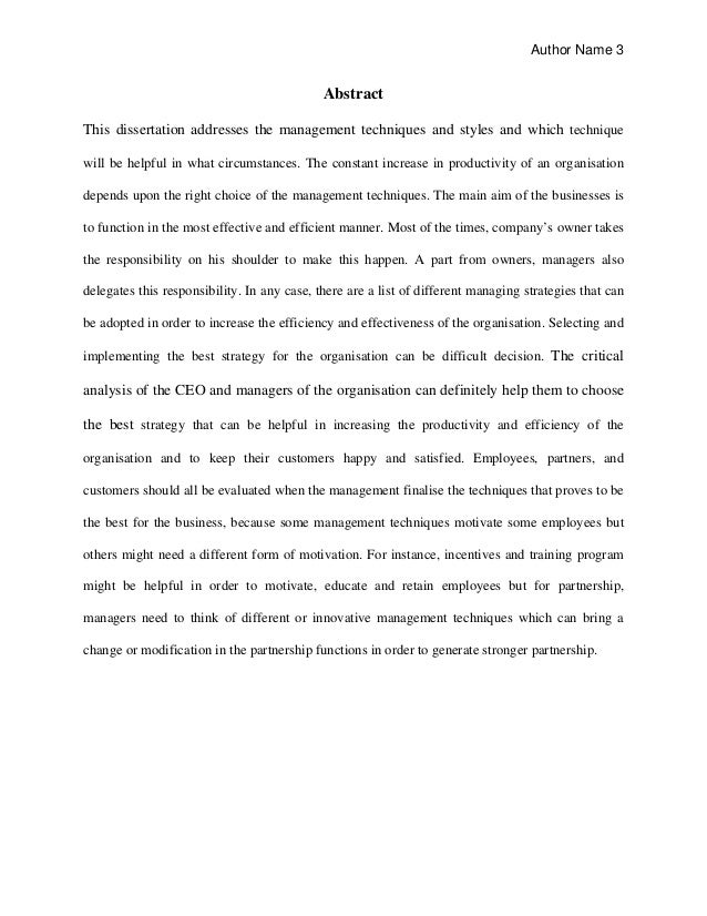 Project dissertation example