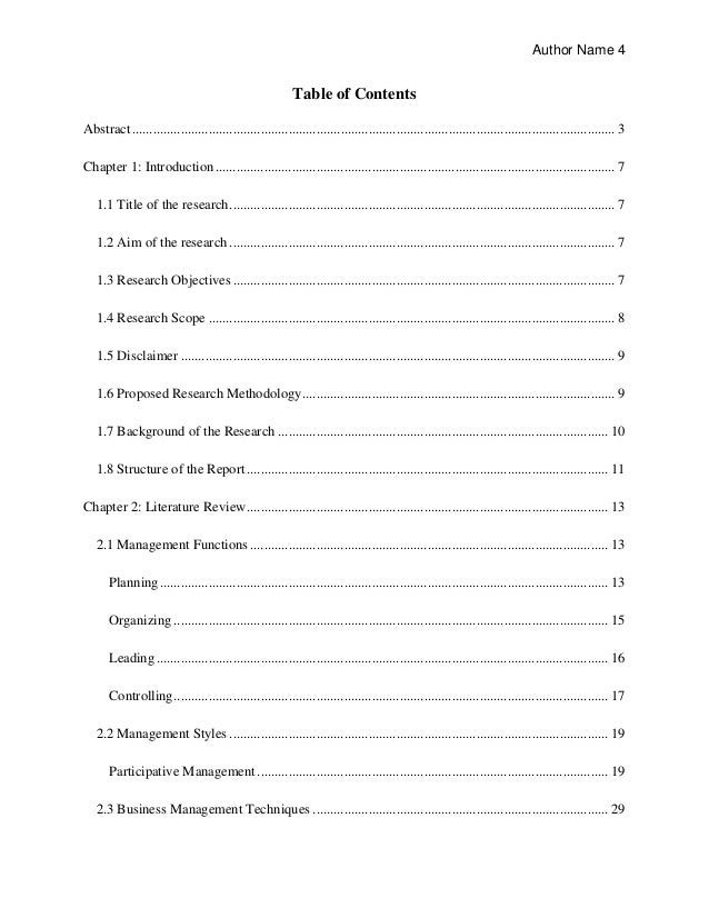 Thesis formats example