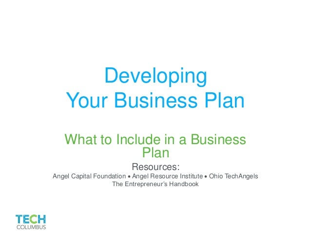 Help developing a business plan