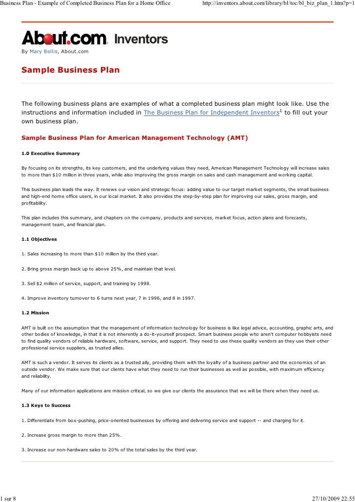 Free sample business plan picture