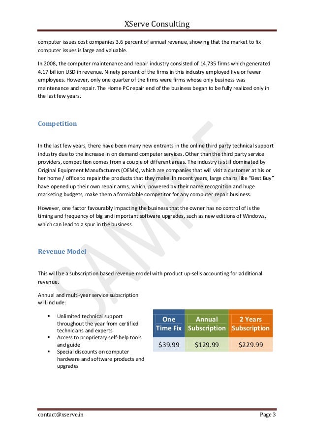 Business plan consulting business
