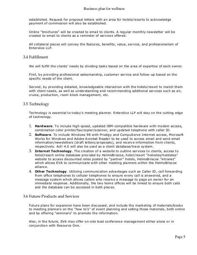 Sample funding request for business plan
