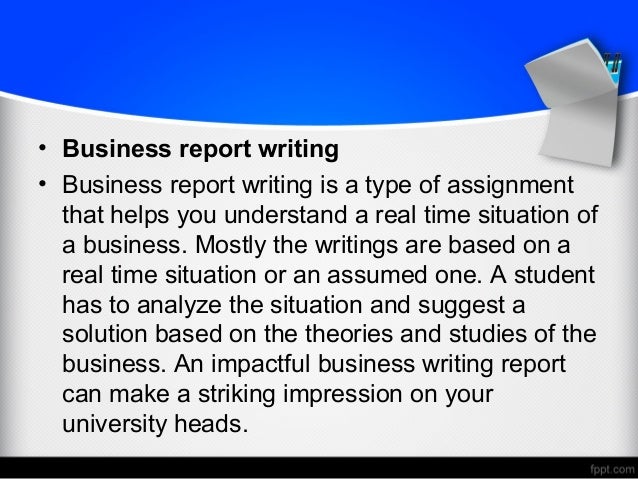 Help with report writing