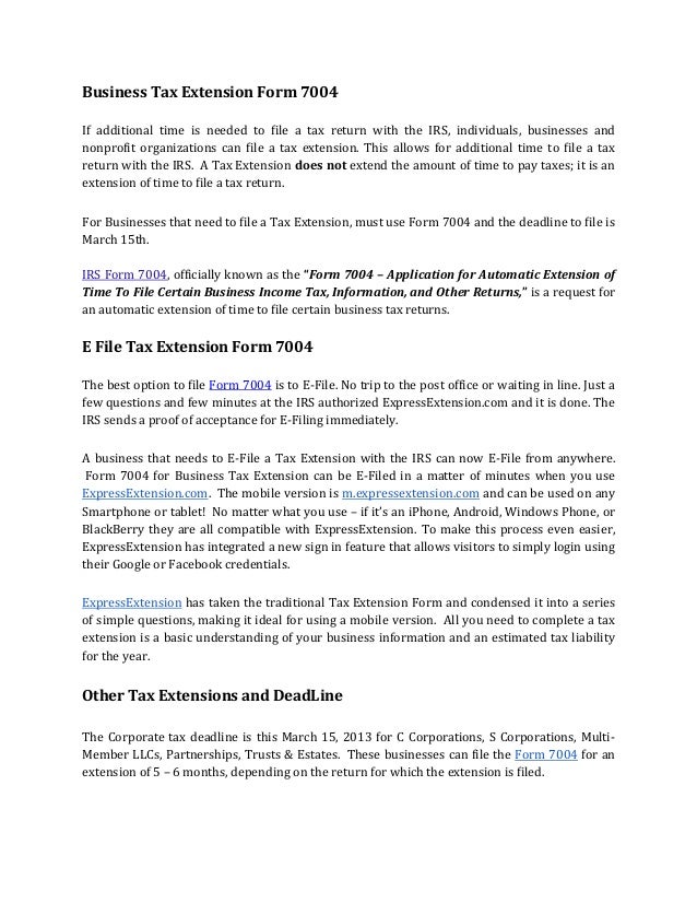 tax income extension form