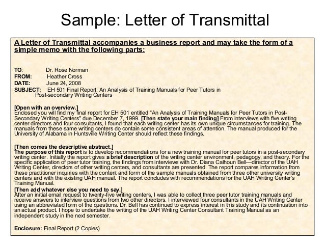 The Letter Memo Of Transmittal Is Addressed To The Letter Memo Of Transmittal Is Addressed To