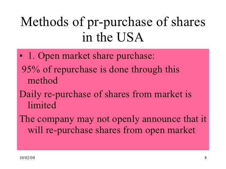 ppt on buyback of shares