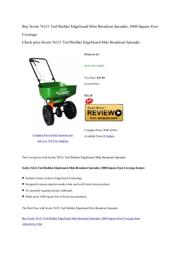 Scotts Edgeguard Spreader Manual