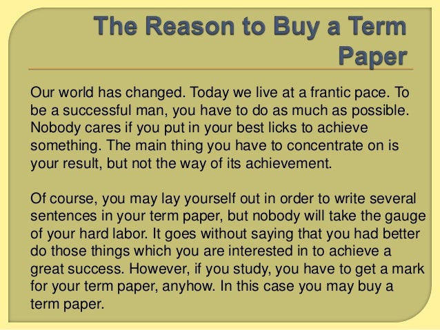 Buy papers term