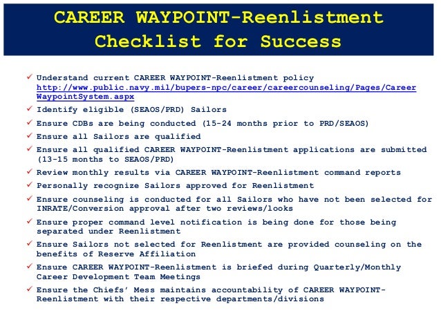 ... 72. Understand current CAREER WAYPOINT-Reenlistment ... Career Waypoints Interview And Application Request Career Waypoints Interview And Application Request ... 72. Understand current CAREER WAYPOINT-Reenlistment ...