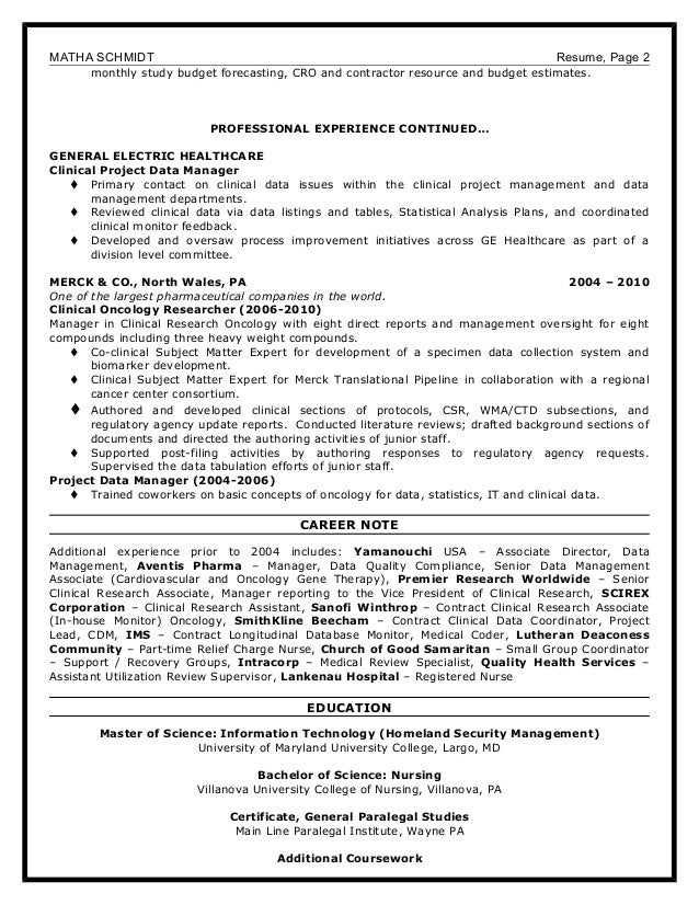 data manager resumes