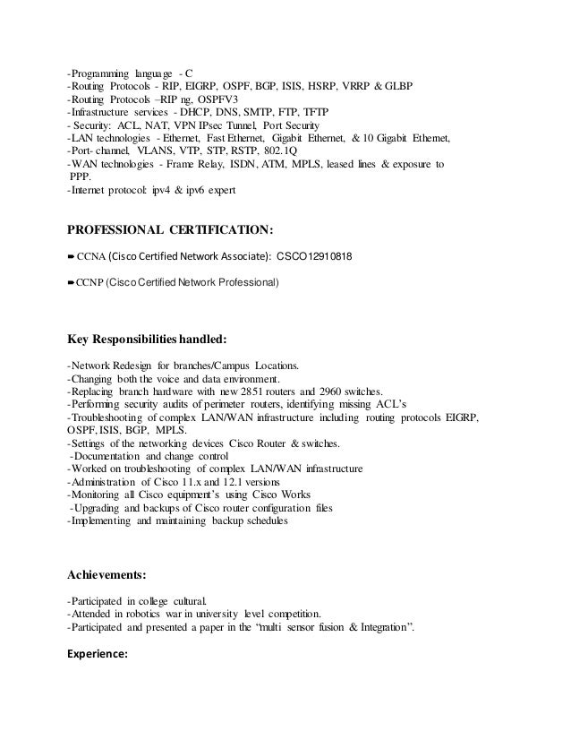 Cisco network admission control implementation resume