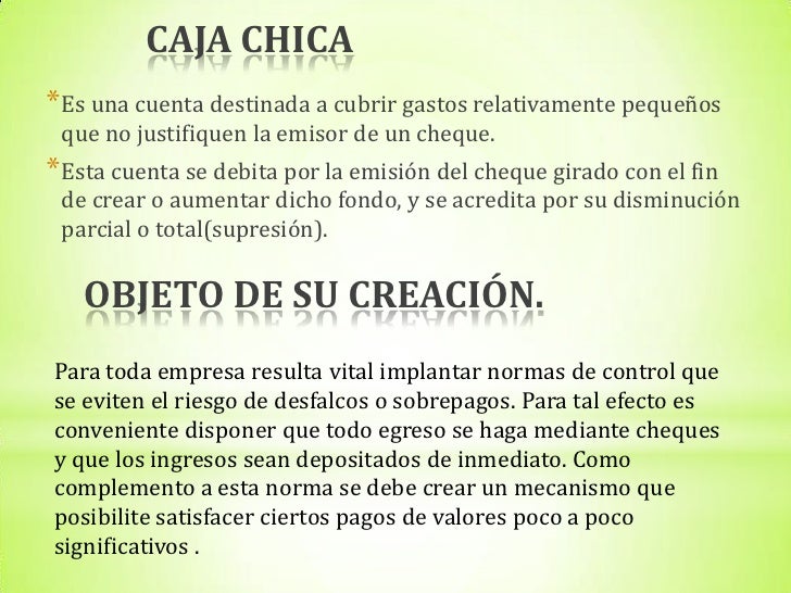 Caja y Caja Chica por Verónica Usuay