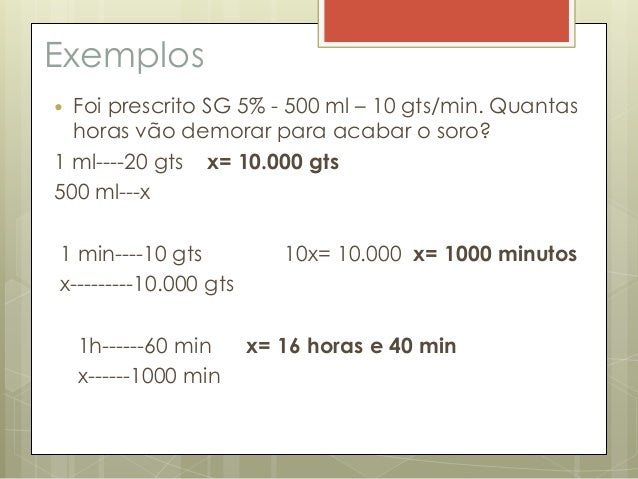 Calculo de medicação