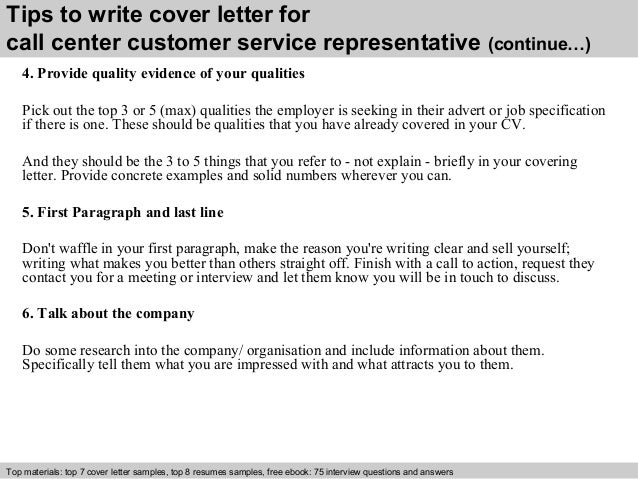 Cover letter resume representative customer service rep sample