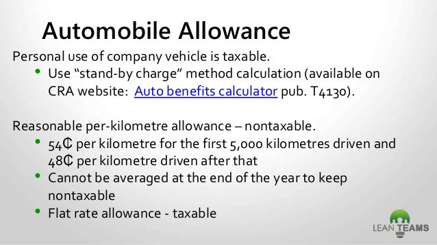 taxable benefits automobile taxable benefits calculator