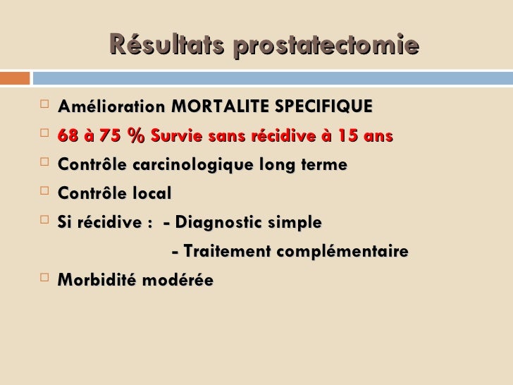 Séquelles De l.  A. Radiothérapie De los angeles Prostate