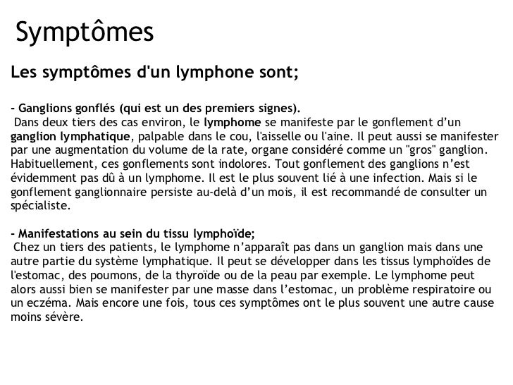Cancer Des Ganglions Symptomes