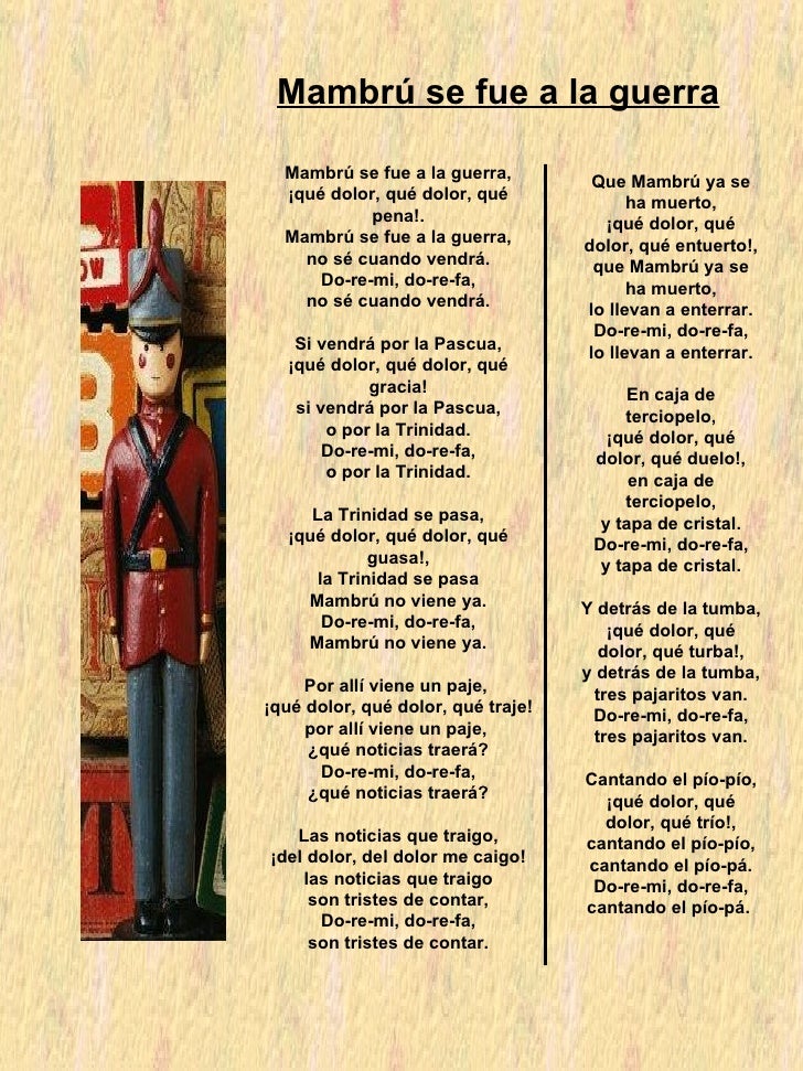 Mambru Se Fue A La Guerra Letra Original
