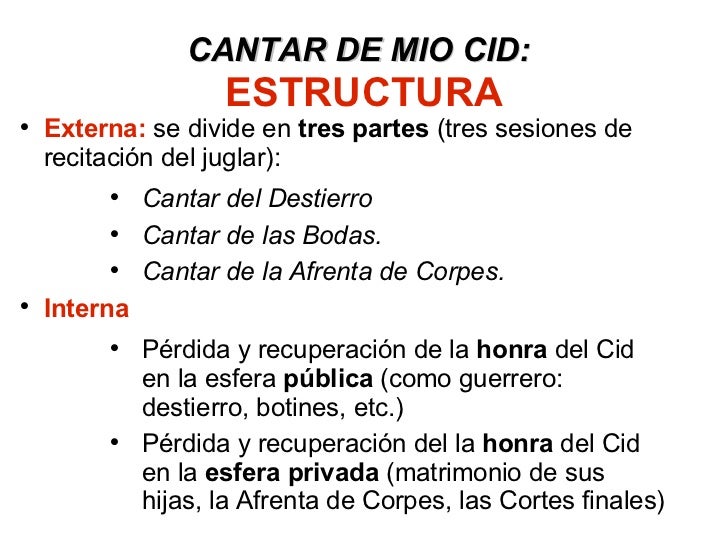 Cantares de gesta. El Cantar de Mio Cid