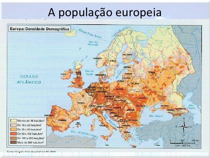 Escreva Como é A Distribuição Da População Europeia Pelo Território