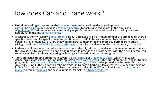 What is a cap and trade system and how does it work