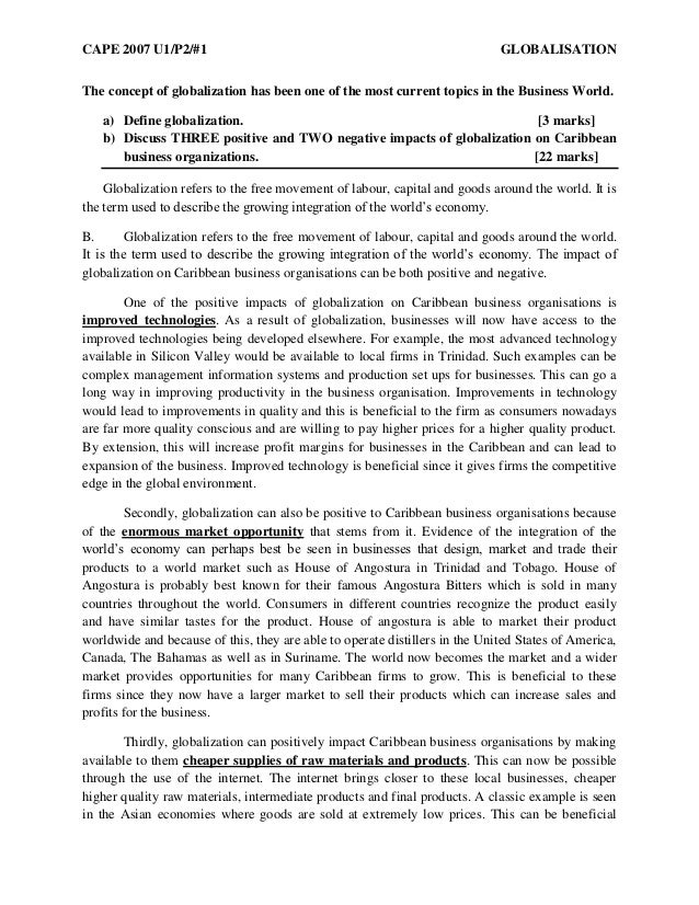 Business and globalization essay