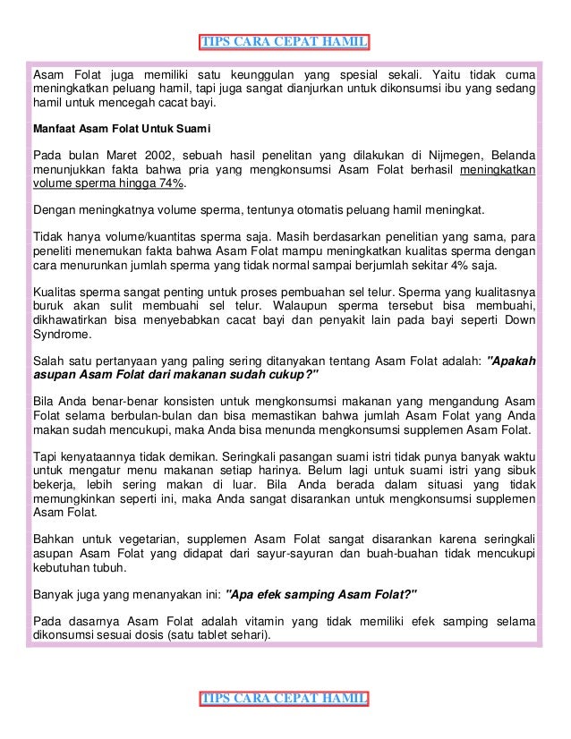 Cara Cepat Hamil Dan Tips Cepat Hamil