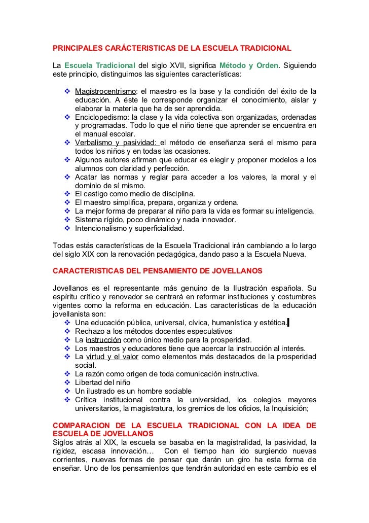 CARACTERISTICA DE LA ESCUELA TRADICIONAL caracteristica de la escuela tradicional: