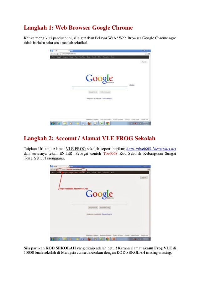 Panduan dan Cara Login account VLE Frog 1Bestarinet Panduan dan Cara Login account VLE Frog 1Bestarinet