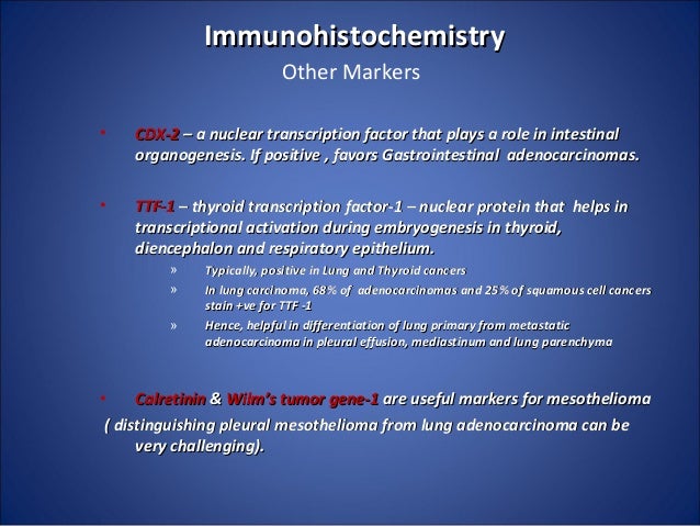 Analysis Mesothelioma Tumor Markers