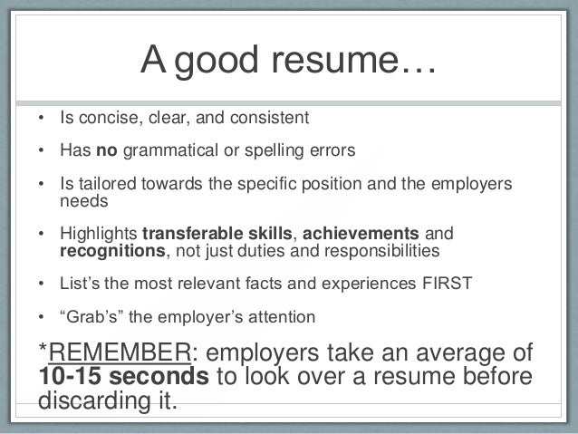 Life skills resume examples