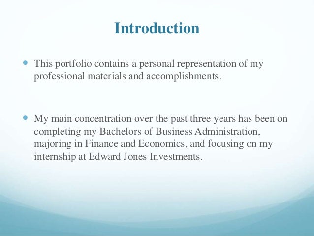how to write a personal portfolio