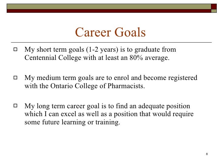 Short and long terms goals essay