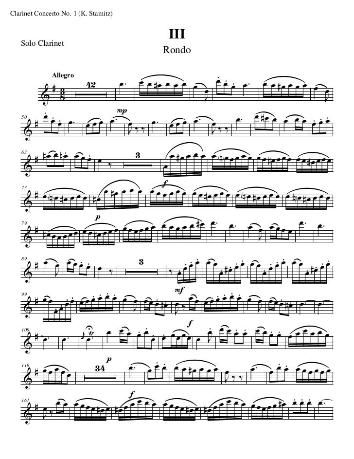 Carl stamitz concerto pour no. 1 (arr pour ens)