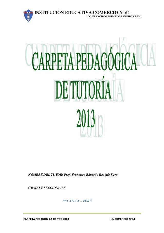 Carpeta de tutoría 2013 Carpeta de tutoría 2013