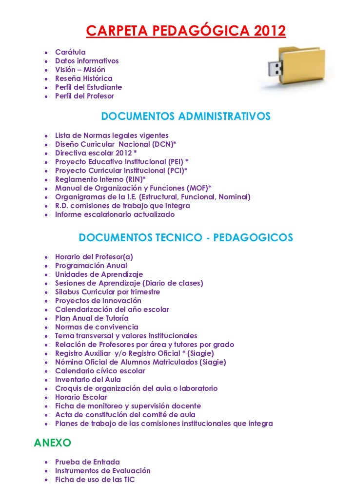 Carpeta pedagogica 2012 Carpeta pedagogica 2012