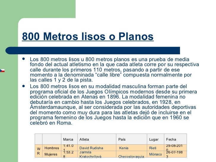 Resultado de imagen para pista de 800 metros planos