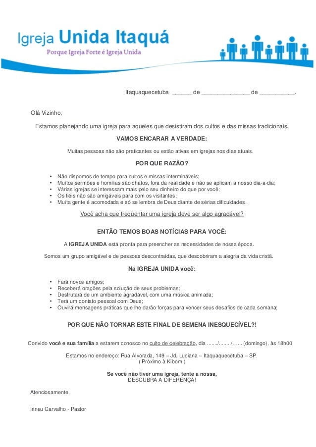 Carta Convite aos Não-Crentes Carta Convite aos Não-Crentes