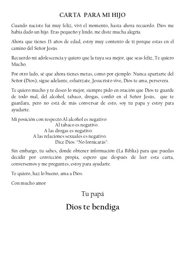 CARTA PAPA HIJO carta papa hijo: