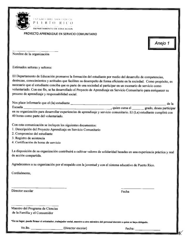 Carta circular de 40 horas de labor comunitaria